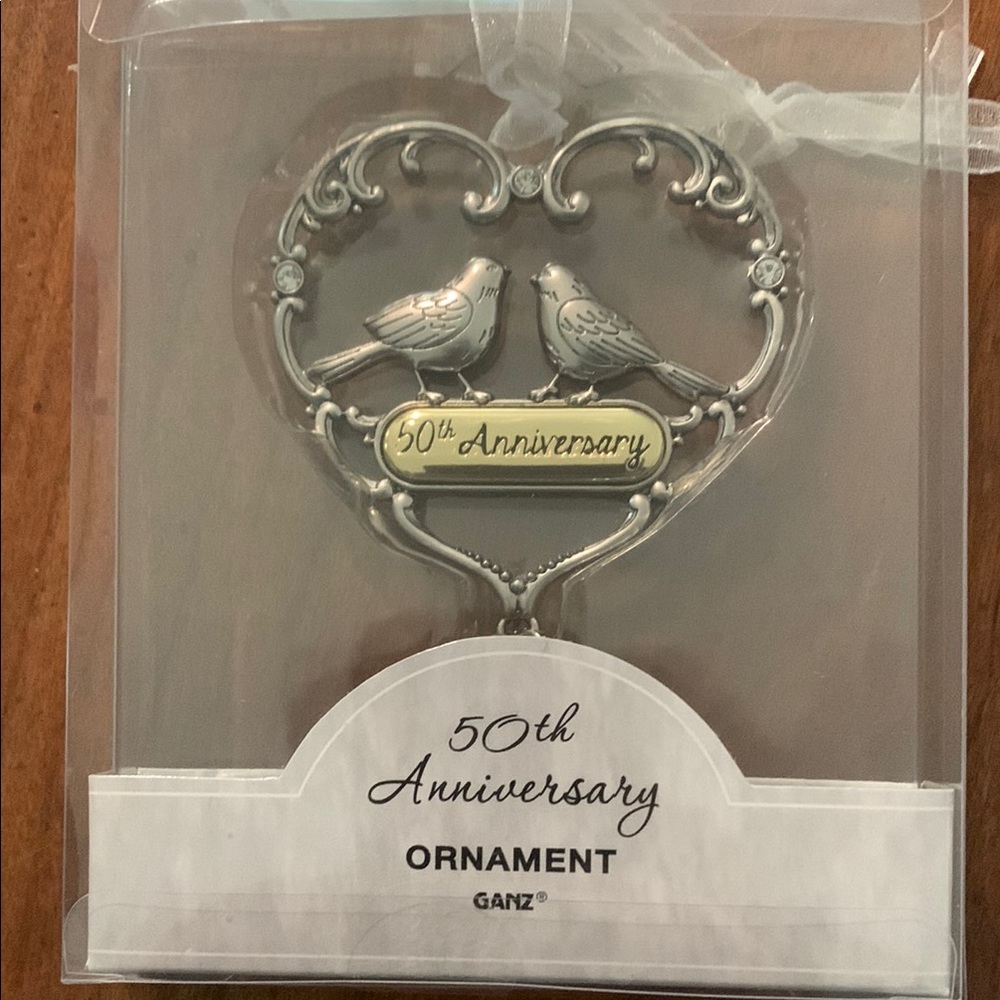 Ganz Silver and Gold Heart Ornament